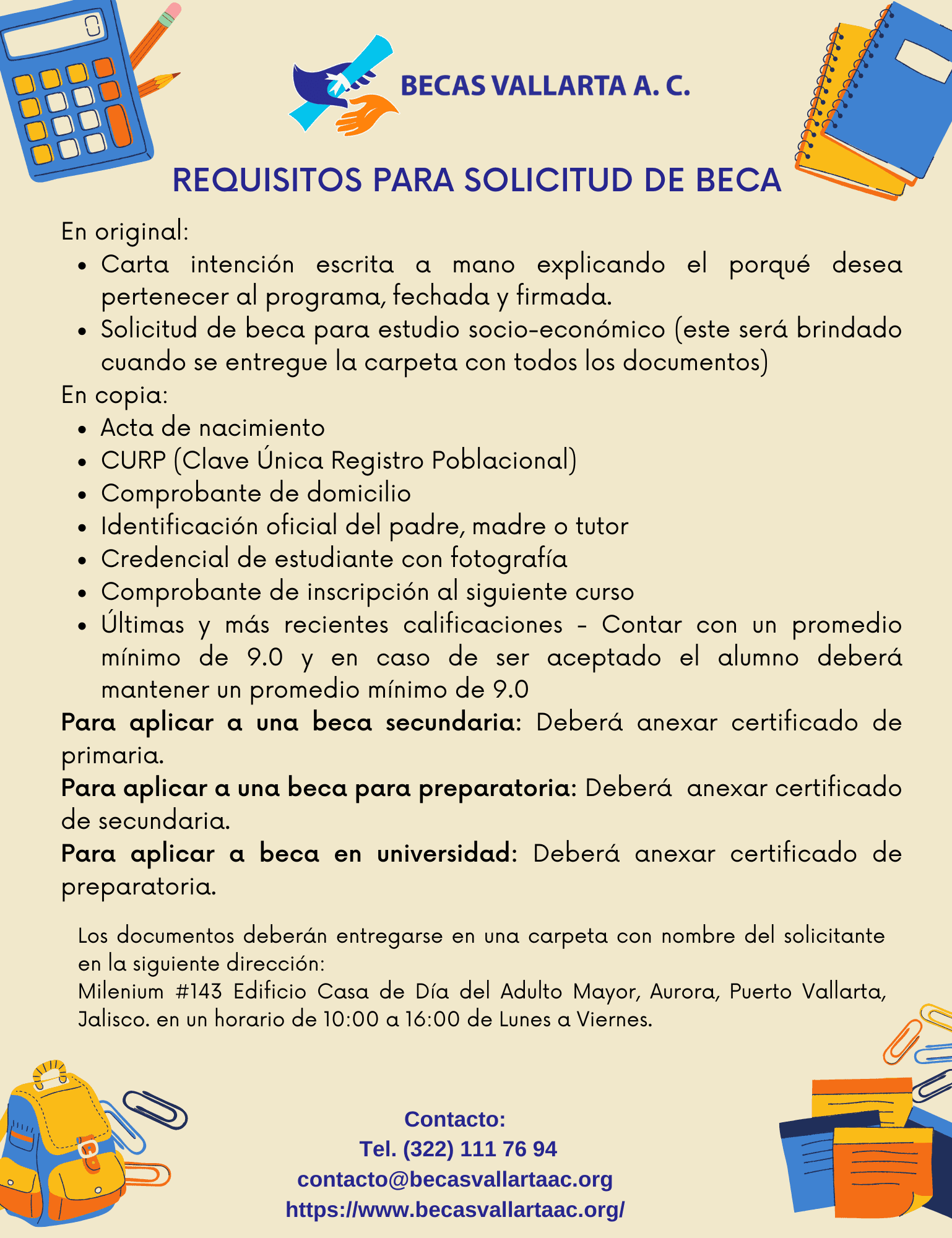 becas.vallarta.Requisitos de inscripcion 1